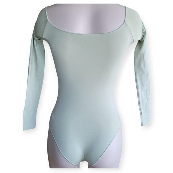Skims Long Sleeve Bodysuit Agave Green XS S - Picture 5 of 11
